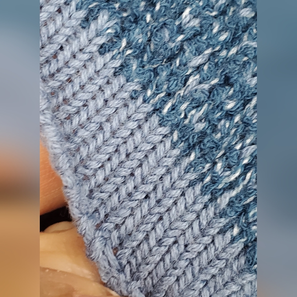 Free People -size S- Pullover"See Me"In Blue Knit Textured Fabric Material - Picture 7 of 11